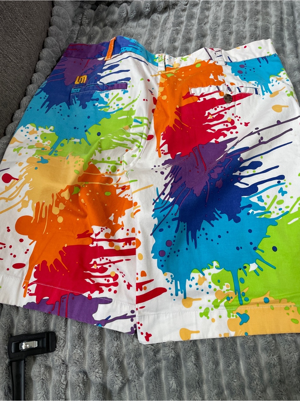 Men's Multicolor Paint golf shorts - Picture 5 of 6